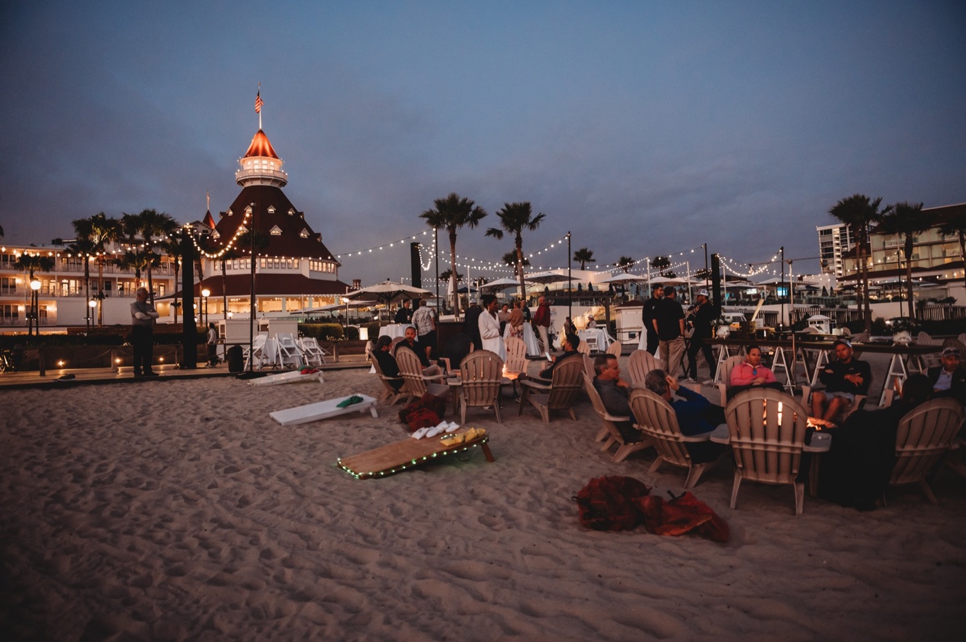 FIRE Summit 2026 attendees gathered around the Coronado firepits