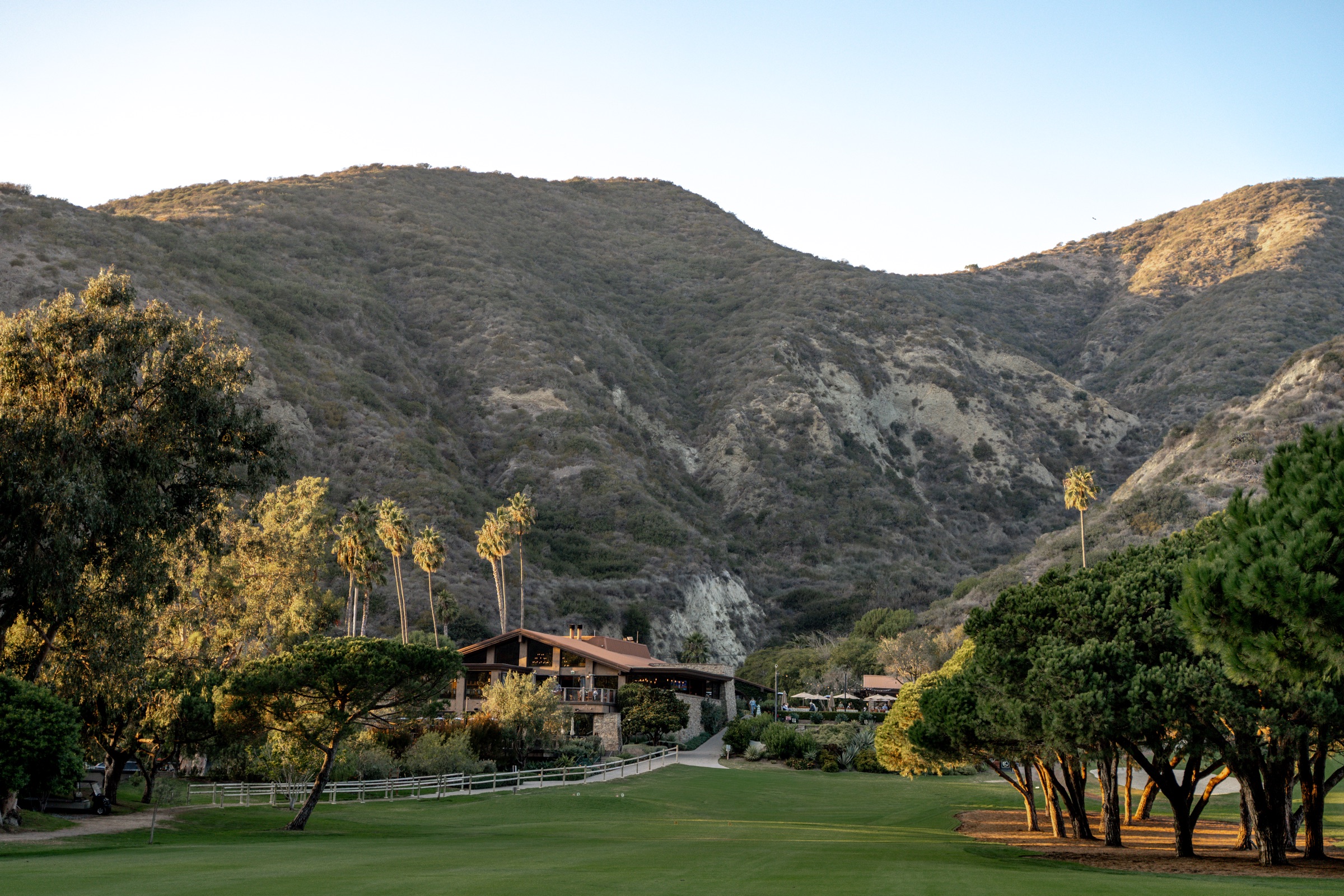 The Ranch at Laguna Beach clubhouse framed by the canyon